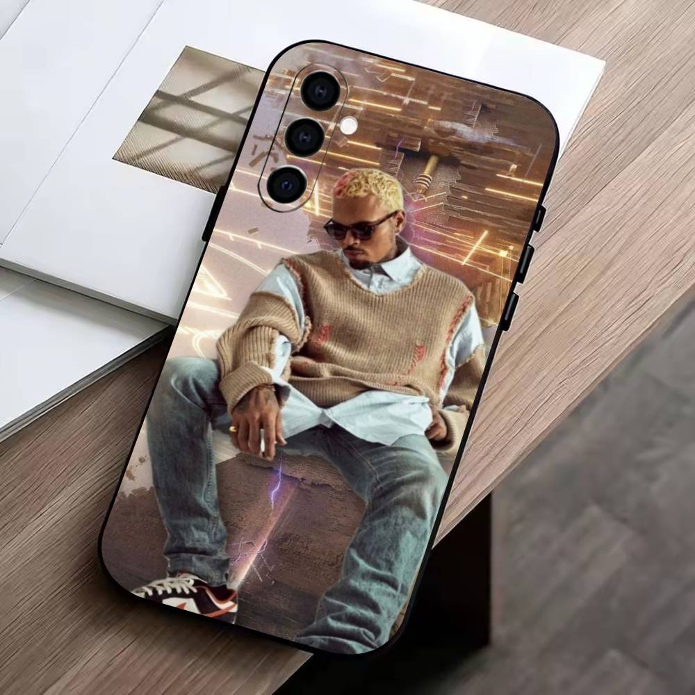 Чехол для телефона C-B-Chris Brown-singer для Samsung Galaxy A73, A72, A71, A70, A53, A52, A51, Другие Мягкий Черный Чехол