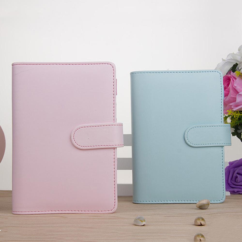 PU Leather Ring Binder Macaroon Color Binder Cover Notebook Cover Loose-Leaf Cover Notepad Cover