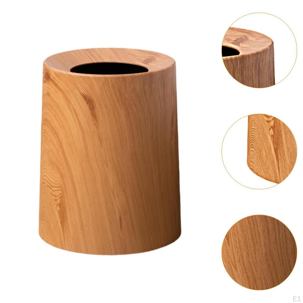 Elegant Wood Grain Waste Bin for Home And Office