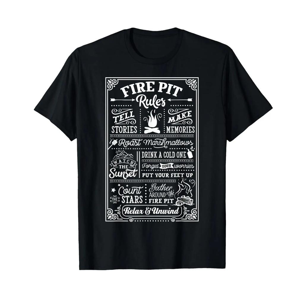 Fire Pit Rules ist Camping Enthusiast Outdoor Abenteuer T Shirt vintage Washed Comfortable desi