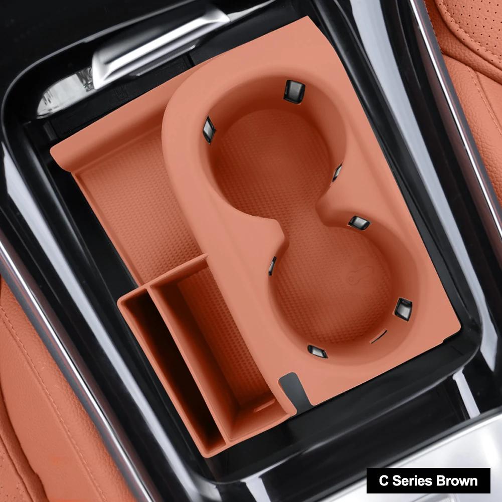 For Mercedes-Benz Car Water Cup Holder Silicone Insert Non-Slip Mat Fit C-Class GLC300L/C260L/C200L/E-Class Interior Decor