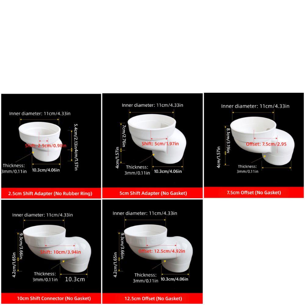 PVC Plastic Toilet Shifter Pipe 110mm Offset Flange Adapter  Toilet Installation