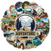 Forest Camping Stickers Cartoon Hiking Outdoor Scenery Decals for Laptop Luggage DIY Decoration 50pcs Set