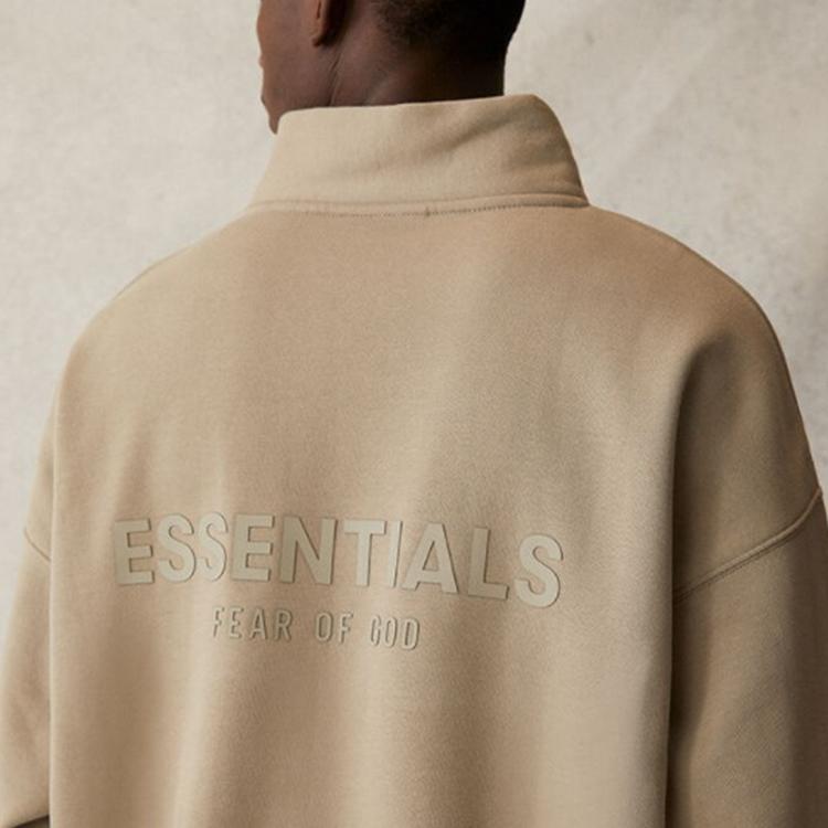 Fear of God Essentials SS21 Mockneck Half Zip Fleece Sweatshirt Unisex Tops Moss FOG-SS21-581