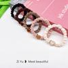 Textured Geometric Love Beaded Hair Ring - Black Rubber Band, Korean Style