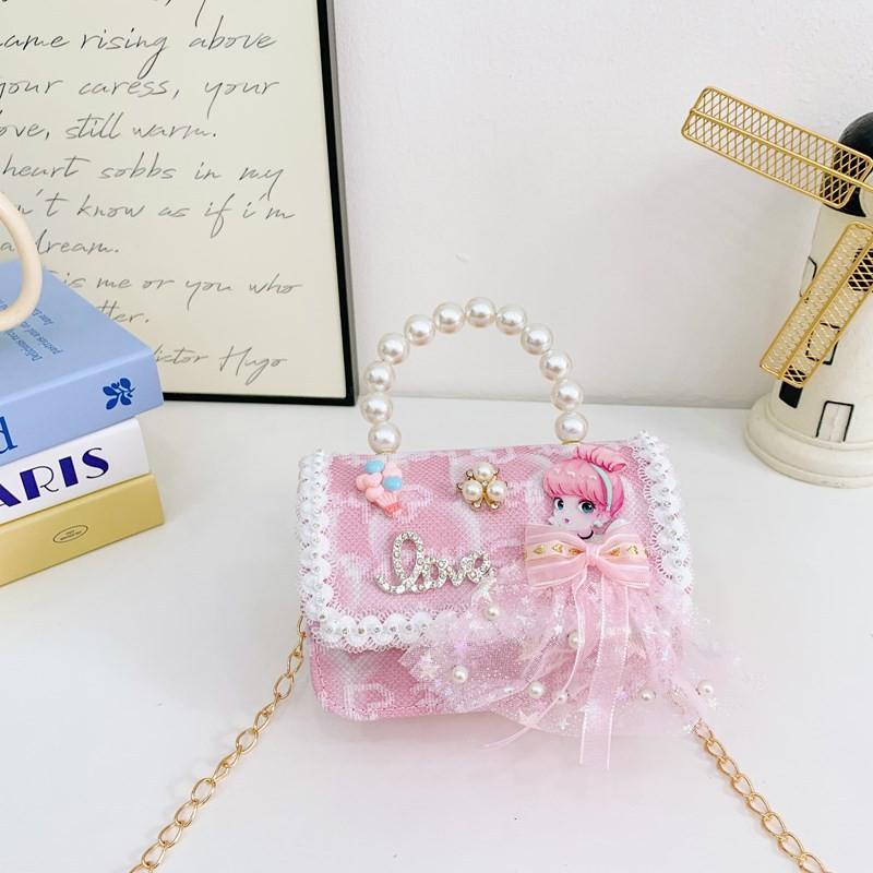 Charming Lightweight Pearl Shoulder Bag For Girls Featuring Cute Design Princess