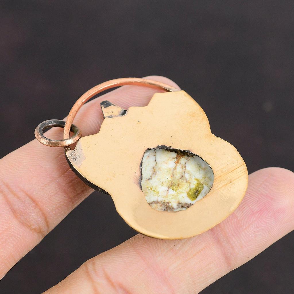 Кулон из магнезита Wild Horse, медный кулон, подвеска из настоящего драгоценного камня, подвески ручной работы, красивые медные украшения, украшения Wild Horse для подарков