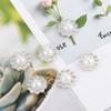 50pcs/lot Resin Pearl Buttons DIY Supplies Flower Shaped Buttons New Flat Round Buttons