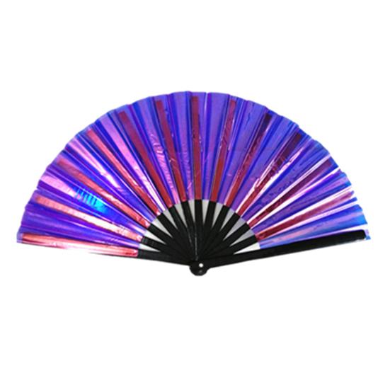 ПВХ голографический складной веер портативный переливающийся ручной вентилятор летний охлаждающий вентилятор украшение