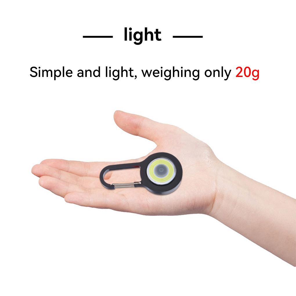 Keychain Light Adjustable Outdoor COB Keyring Flashlight Camping Working Lamp Battery Operated Lighting Equipment Camper Clip