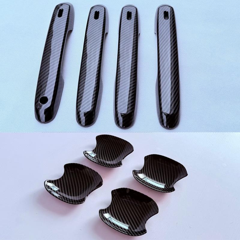For Toyota Grand Highlander 2024 2025 ABS carbonfiber Side Door Handle Cover Trim Door Bowl cap Sticker Protector Accessories