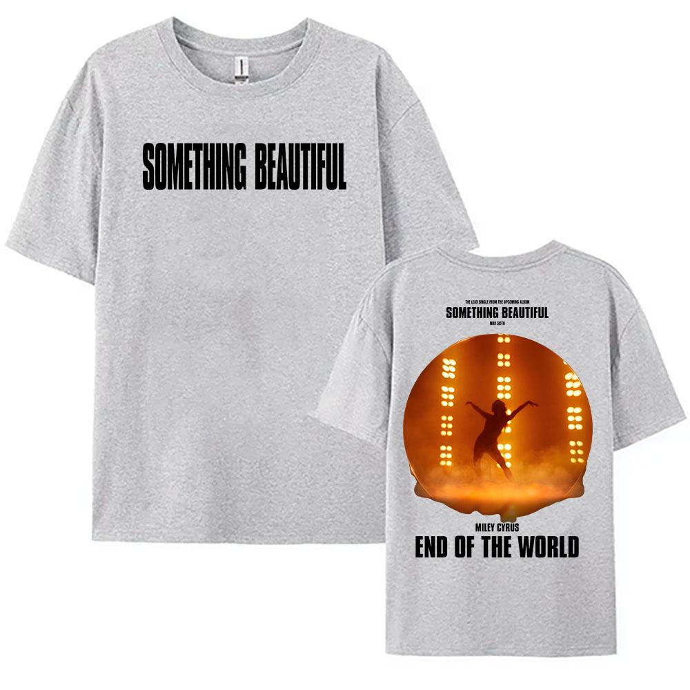 Y2K Miley Cyrus Fim Do Mundo Camiseta Algo Lindo álbum 2025 Camisetas De Unisexga Curta algodão Feminino T Camisa Unissex
