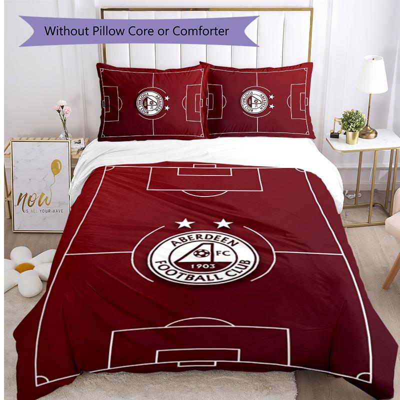 Aberdeen FC Printed 3PCS Bedding Set Breathable Duvet Cover with Pillowcases Decorative Bed Linen for Bedroom Home