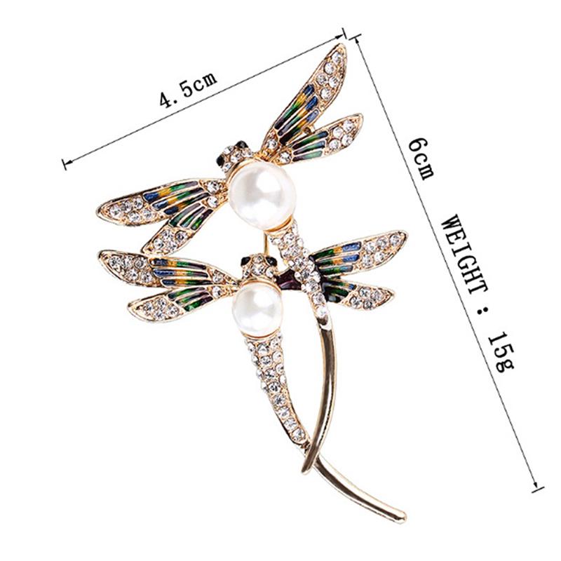 Женская жемчужина животное стрекоза эмаль брошь булавка Custome ювелирные изделия