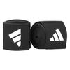 Adidas Boxing Crepe Bandages Cotton and Recycled Polyester Blend with Velcro Durable Hand Wraps for Boxing and Martial Black ADIBP03S, Eco-Friendly