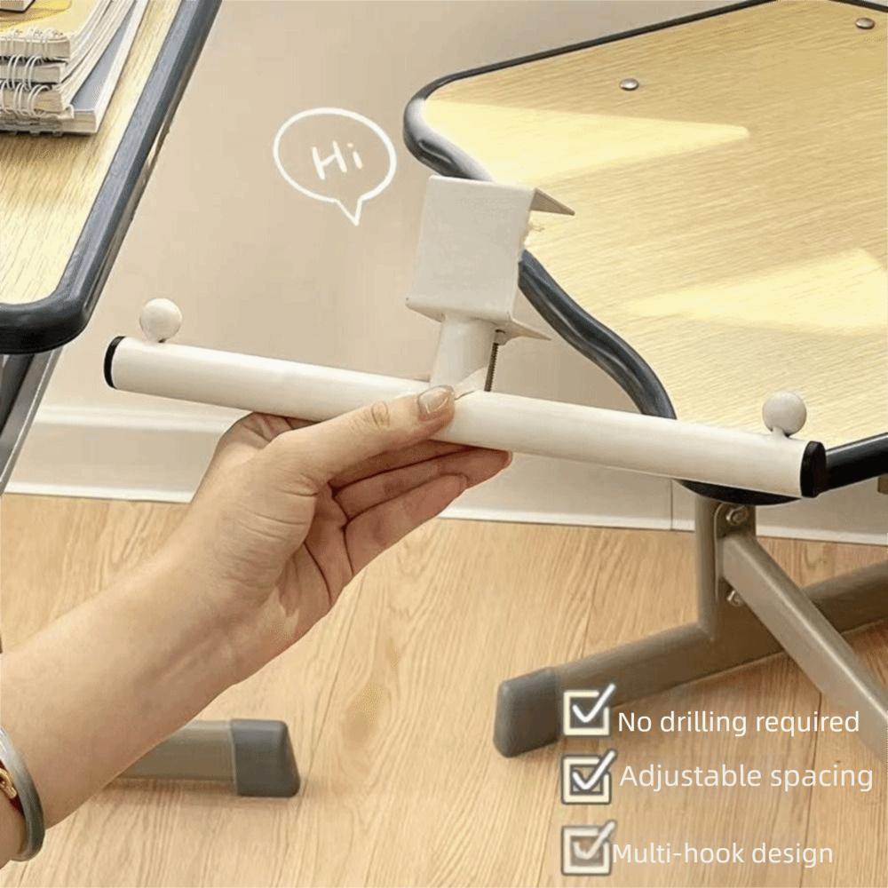 Adjustable Desk Mount Hook Carbon Steel Mobile Storage Rack Under-desk Backpack Hanger  Office Use