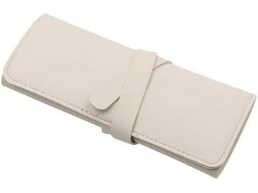 Кожаный дорожный футляр для ювелирных изделий: Прочная складная сумка для хранения с застежкой-молнией и множеством карманов.