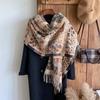 Women Winter Fashionable Tassel Shawl Thickened Imitation Cashmere Scarves Ethnic Style Warm Blanket Cape Headscarf Scarf