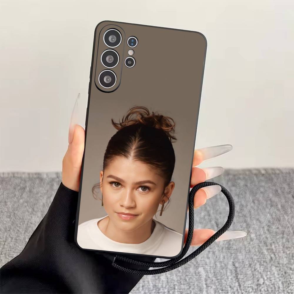 Чехол для телефона Z-Zendaya Черный Силиконовый Мягкий Для Samsung S25,S24,S21,S22,S23,S30,Ultra,S20,Plus,Fe,Lite
