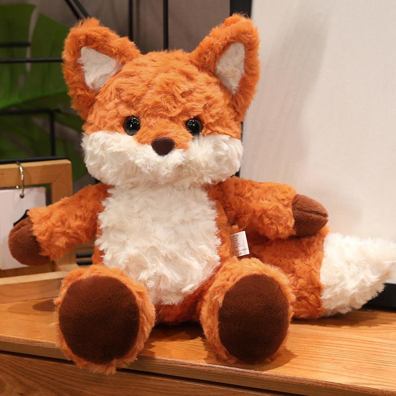 35/50CM Cute Furry Run Away Long Tail Orange Fox Doll Soft Stuffed Kawaii Fox Doll Pillow Home Decor Birthday Christmas Gifts