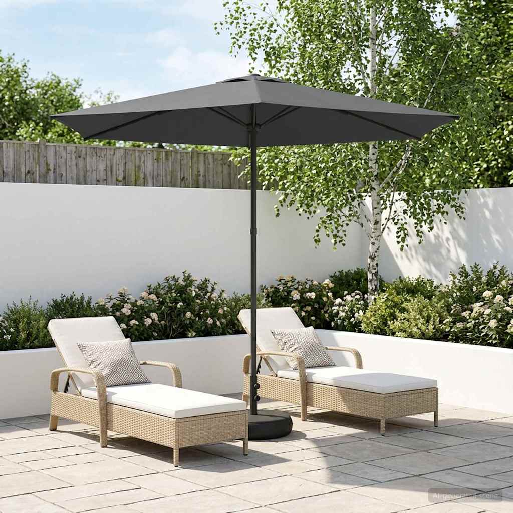 Garden Umbrella with Base 270 x 270 cm Polyester Rectangular