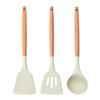 Silicone Kitchenware Cooking Spatula Soup Spoon With Wooden Handle Non-stick Cookware Spatula Kitchen Cooking Tool