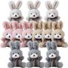 HEMOTON 12-Piece Mini Rabbit Stuffed Animal Keychains, Party Favors, Small Plush Animal Keychains, Birthday Gifts, Valentine's Day Gifts, Easter