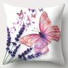 Watercolor Butterfly Lavender Digital Printing Pillow Cover Short Plush Suitable Living Rooms Bedrooms Sofas Throw Cushion Cover