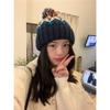 Women S Fair Isle Knit Hat Ear Flap Pom Pom Warm Winter Hat
