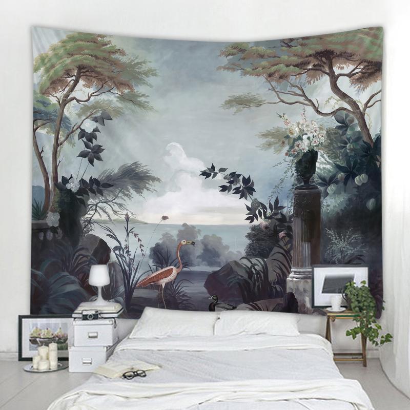 Бохо Настенный Декор Спальня Гостиная Декор Тропический Лес Пейзаж Фон Декор Гобелен Стены Ткани Шторы