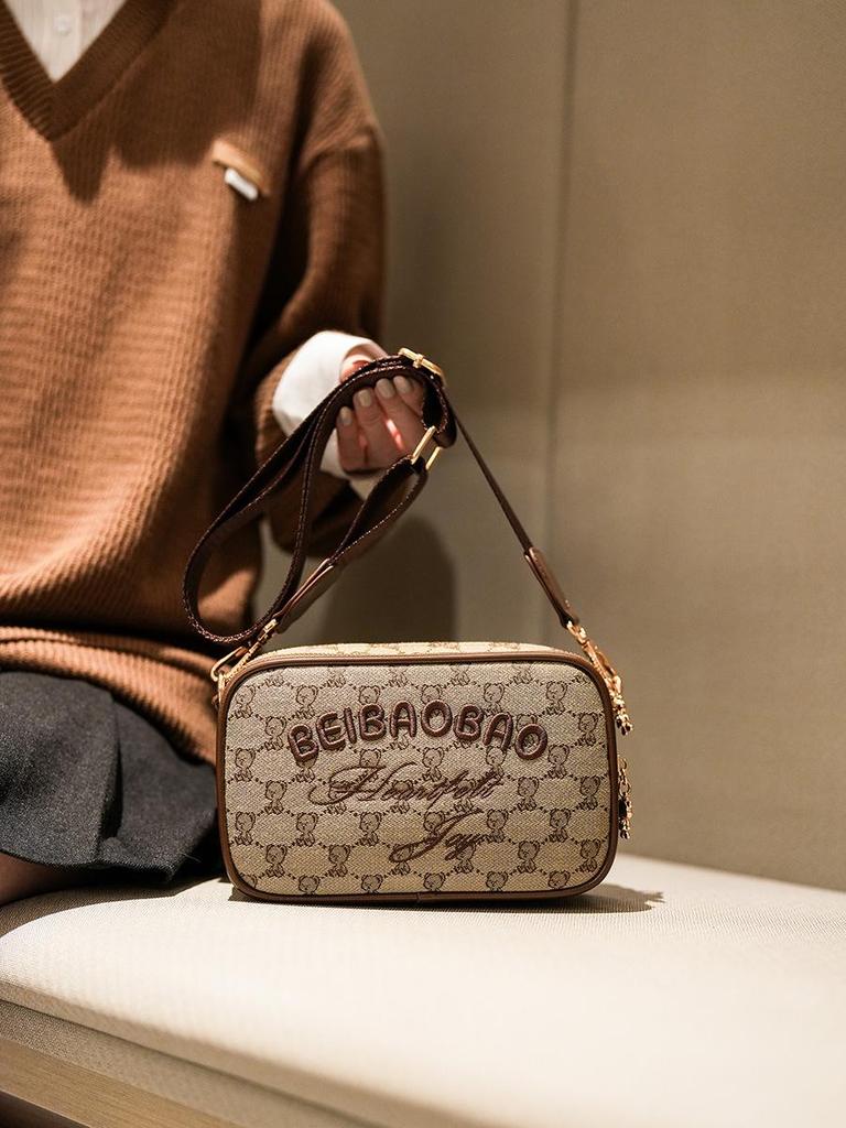 2025 Women's Embroidered Canvas Camera Bag - Small Square Crossbody with Wide Shoulder Strap for Phone & Commute