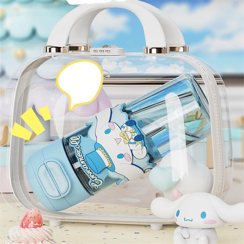 X&W 630 мл Бутылка для воды из Tritan Мультяшная Куроми/Моя Мелоди Стакан-поилка с трубочкой Герметичная Кружка с двойным питьем с чехлом Подарок для ребенка