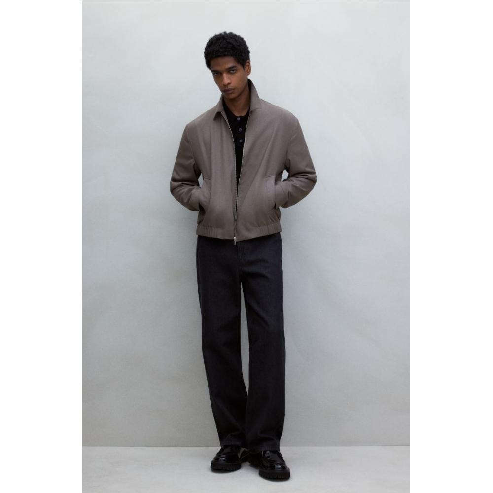 Саржевая куртка HM Regular Fit Темно-бежевая