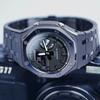 Casio Мужские часы с двойным дисплеем (жидкокристаллический/аналоговый) Серия Черные часы GA-2100-7A-