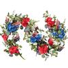 4th Of July Wreath Door Hanging Decoration With USA Flag Patriotic Party Home Outdoor Festive Display