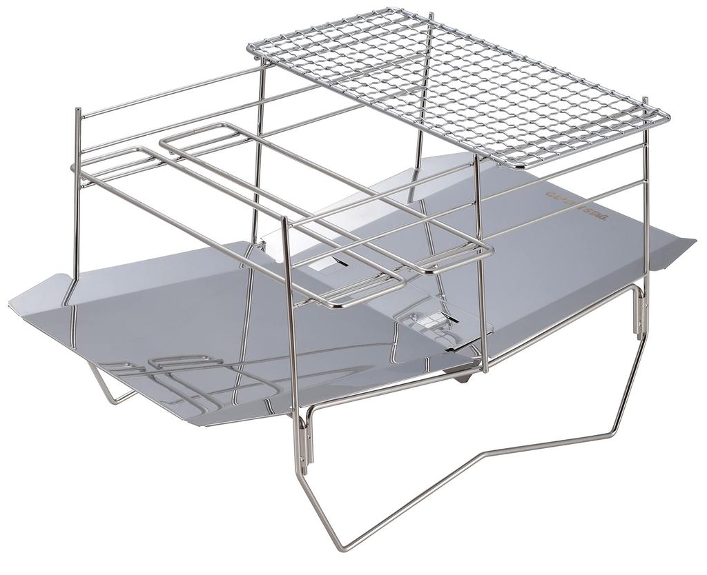 [Amazon.co.jp Exclusive] Captain Stag Solo Light Grill, Lightweight and Compact, with Stainless Steel Mesh and Storage Bag, UY-7043