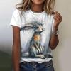 Summer Women's T Shirt 3d Cat Print Fashion Elegant Temperament Short-Sleeve Streetwear Popular Female Oversized Clothing