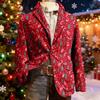 Men's Ugly Christmas Corduroy Warm Pocket Suit Jacket Cardigan Men's Casual Suit
