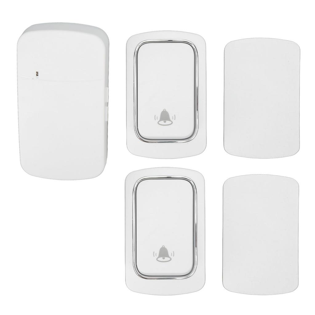 Self Powered Doorbell Set 2 Transmitter Long Range 38 Ringtones Battery Free for Home Villa AC