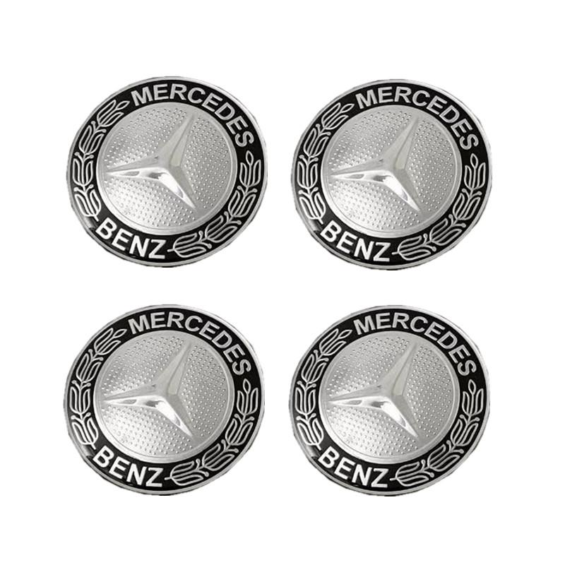 For Benz 4Pcs 56mm Car Wheel Center Hub Cap Stickers Decorative Accessories Exclusive AMG W124 W203 W204 SPRINTER V CLASS VIANO