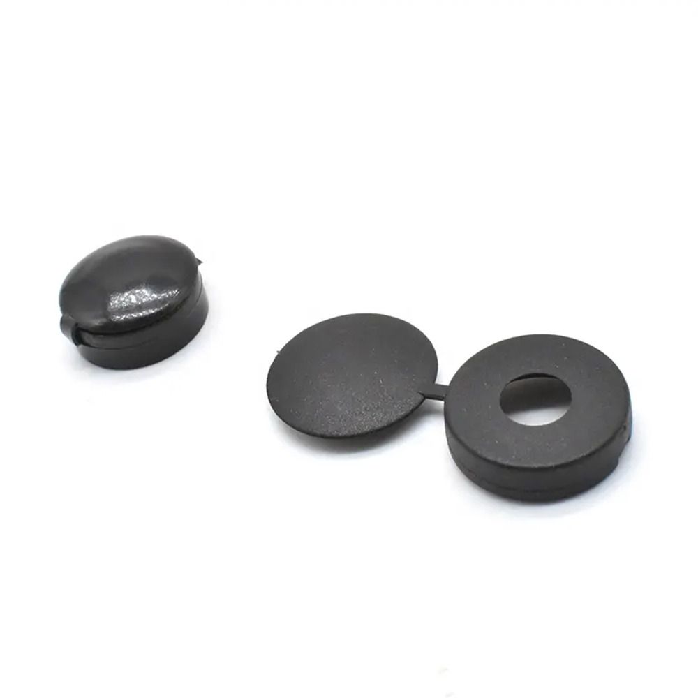 100 Pieces Small Plastic Shutter Screw Caps Black Fold Screw Snap Covers Covering Screw Heads