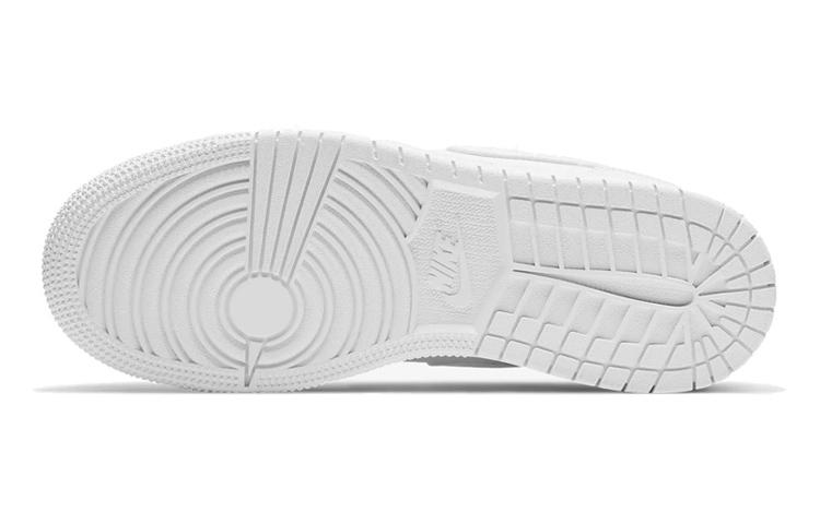 Jordan 1 Низкий Triple White Мятая Кожа GS 553560-130
