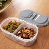 Dual Compartment Kids Snack Container BPA Free Plastic Storage Box With Transparent Lid Leakproof Design For Travel And Home Use