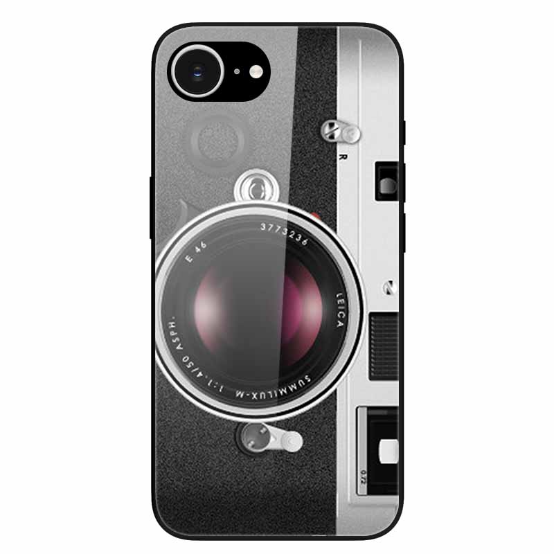 For iPhone 16E 2025 Case Black Bumper Tempered Glass Hard Phone Cases for iPhone16e 16e Back Cover for iPhoneSE SE 2025 Cool New