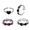 Gifts Index Finger Ring Geometric Heart Stackable Rings Korean Style Heart Chain Ring Women Rings