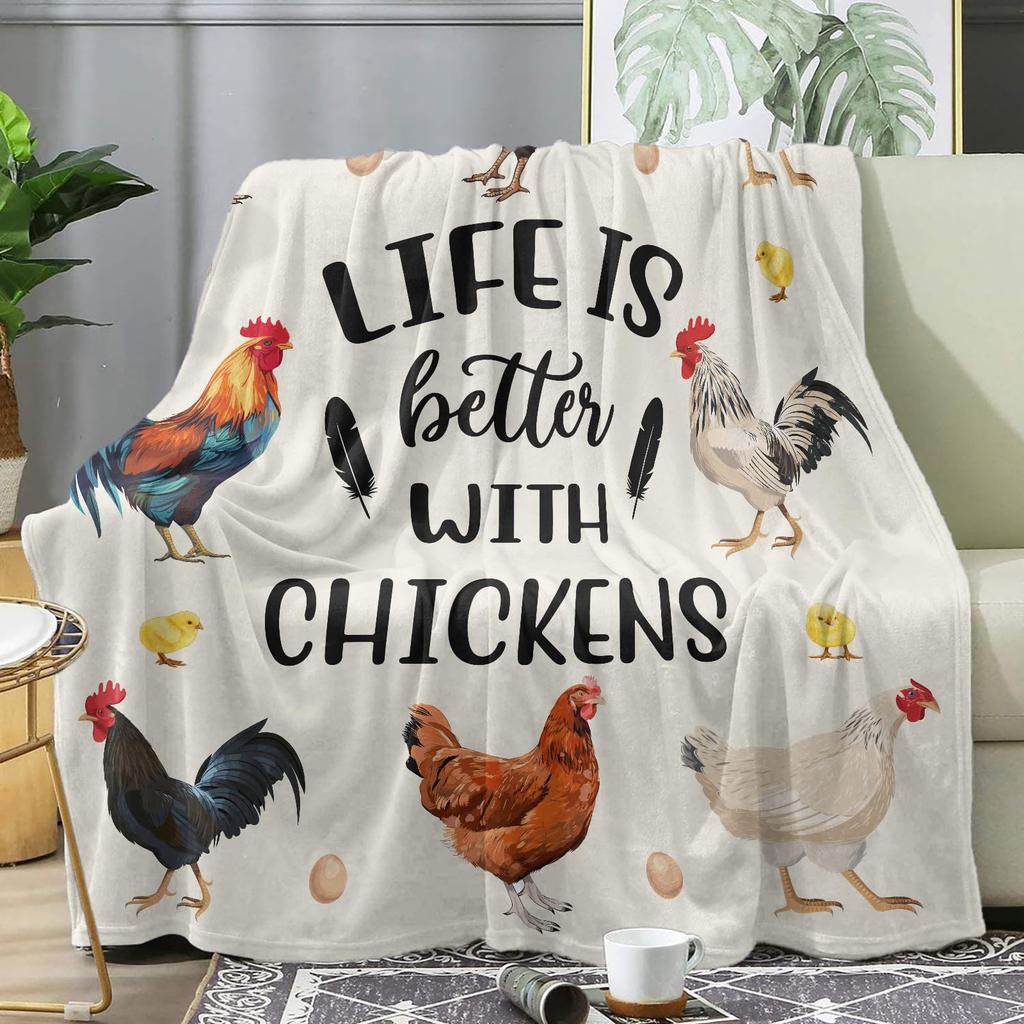 Galaxy Chicken Blanket Flannel Blanket Super Soft Warm Blanket for Living Room Bed Sofa Couch Decoration Lightweight King Twin