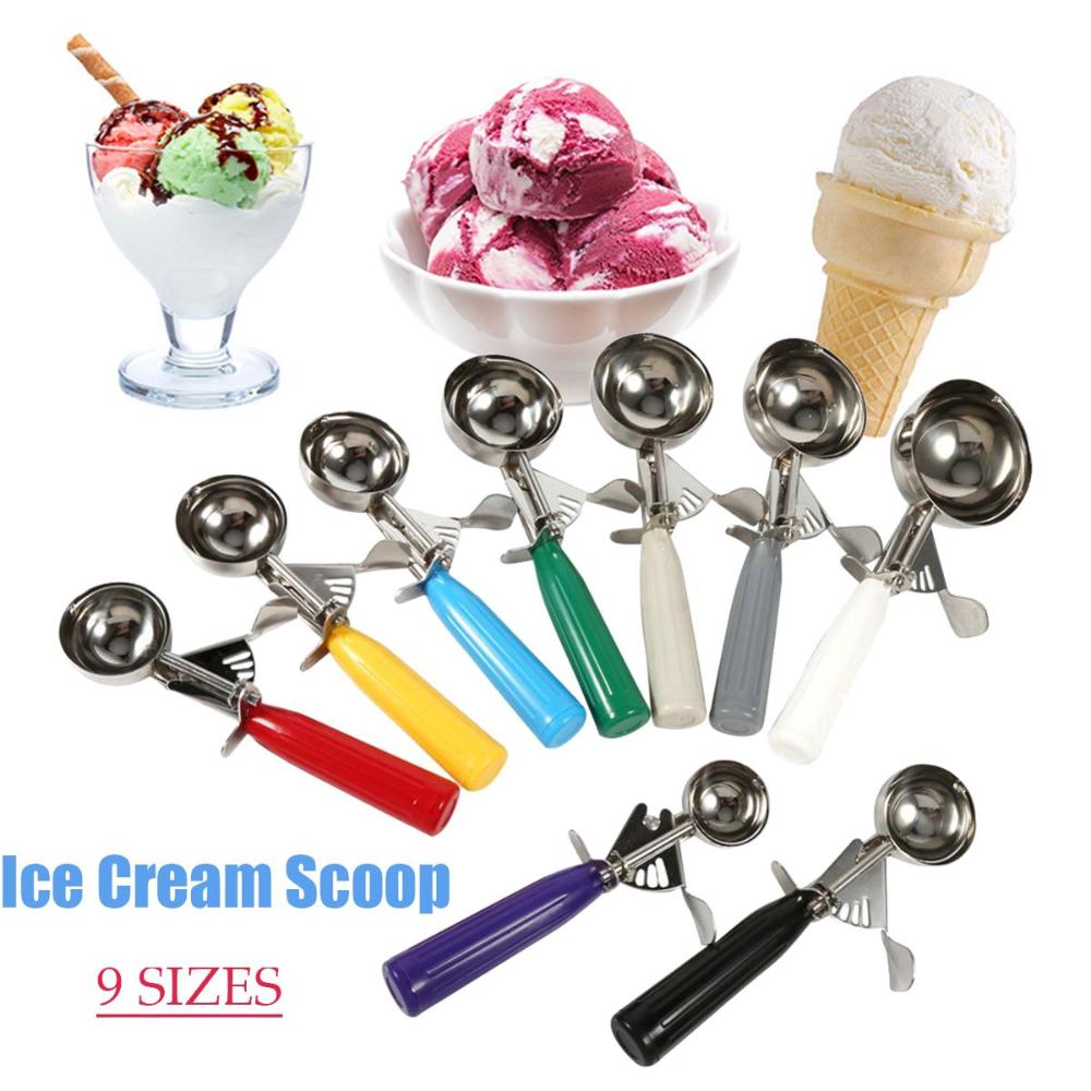 Steel 9 Sizes Fruit Kitchen Cookies Mash Food Portioner Cutter Ice Ball  Spoon Ice Cream Scoop