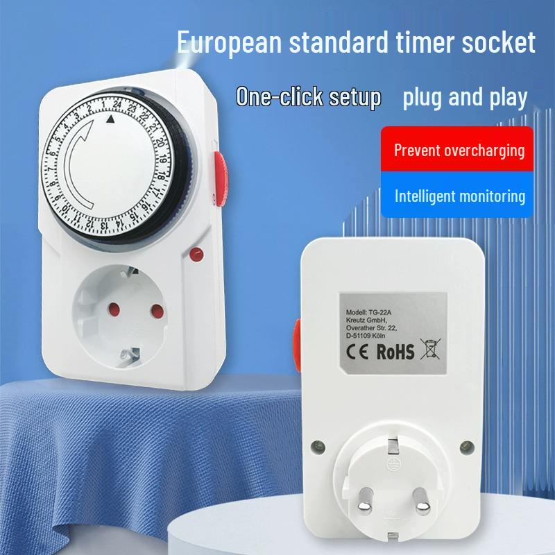 Европейский стандарт 16А 250В Механическая розетка-таймер - 24-часовой таймер для немецкого, корейского и российского типов