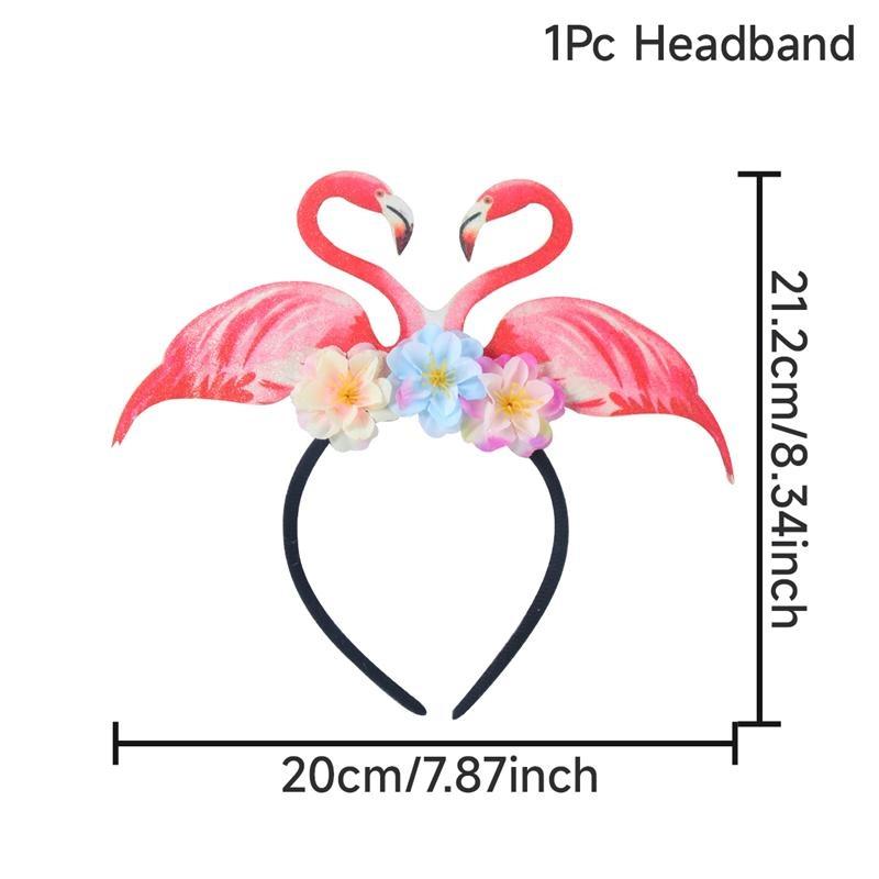 1 шт., повязки на голову для гавайской вечеринки, тропические повязки на голову для гавайской тематики с фламинго, декор для вечеринки в честь дня рождения, летняя пляжная вечеринка, реквизит для фотобудки, украшения