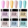 NOCIS 6 Colors Nail Dipping Powder Set Nail Art Dip Powder Kit Fast Drying No UV LED Nail Lamp Needed for DIY Salon